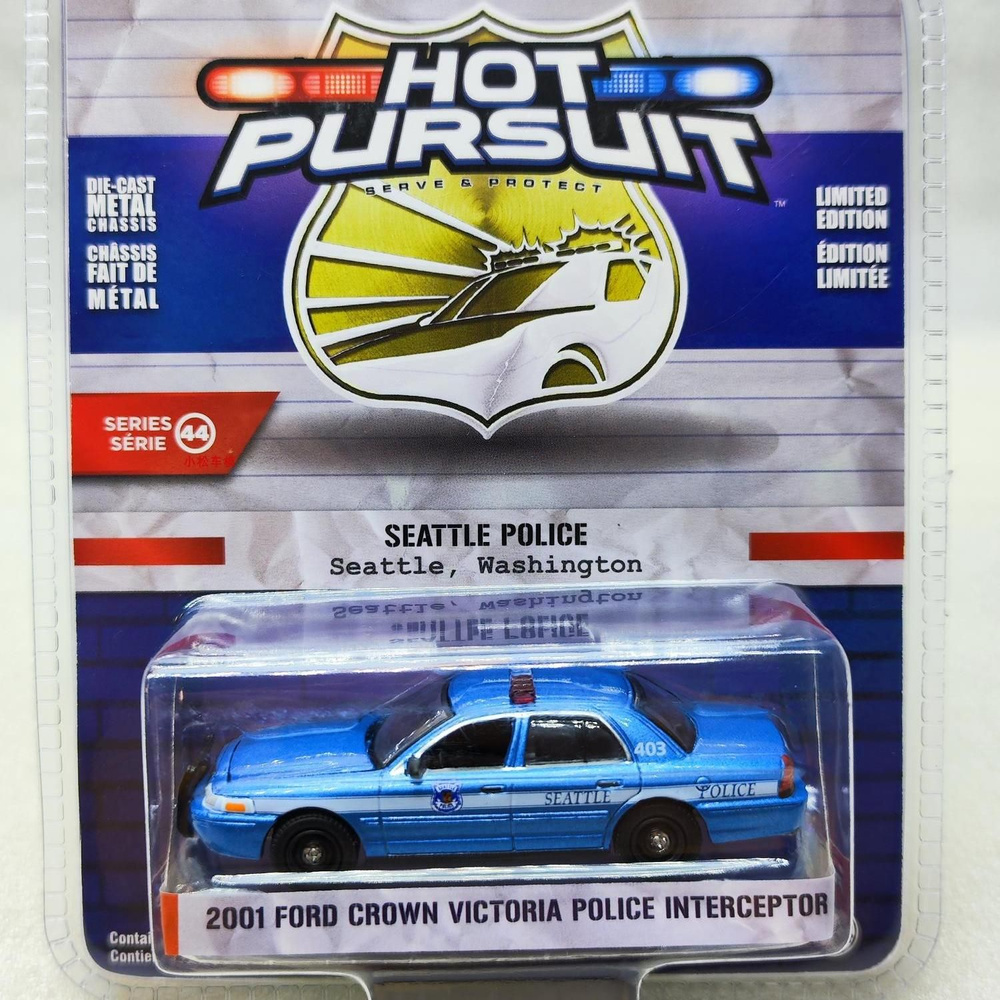 Машинка GreenLight 1/64 2001 Ford Crown Victoria Interceptor Police car - Seattle Washington Police Die-cast #1