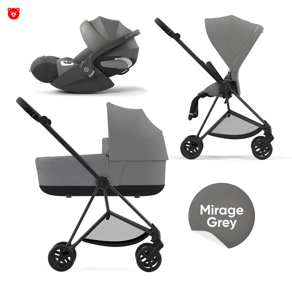 Cybex Mios III Коляска 3 в 1, шасси Matt Black, текстиль Mirage Grey #1