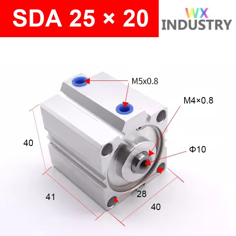 Пневмоцилиндр SDA 25X20,ход поршня 20 мм #1