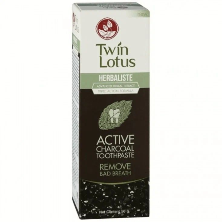 Зубная паста Twin Lotus Active Charcoal c углем, 50 г #1