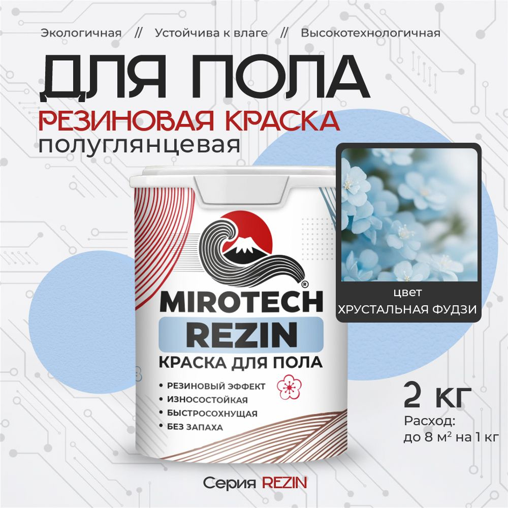 Резиновая краска для пола MIROTECH REZIN для бетонных и деревянных полов, износостойкая, быстросохнущая #1