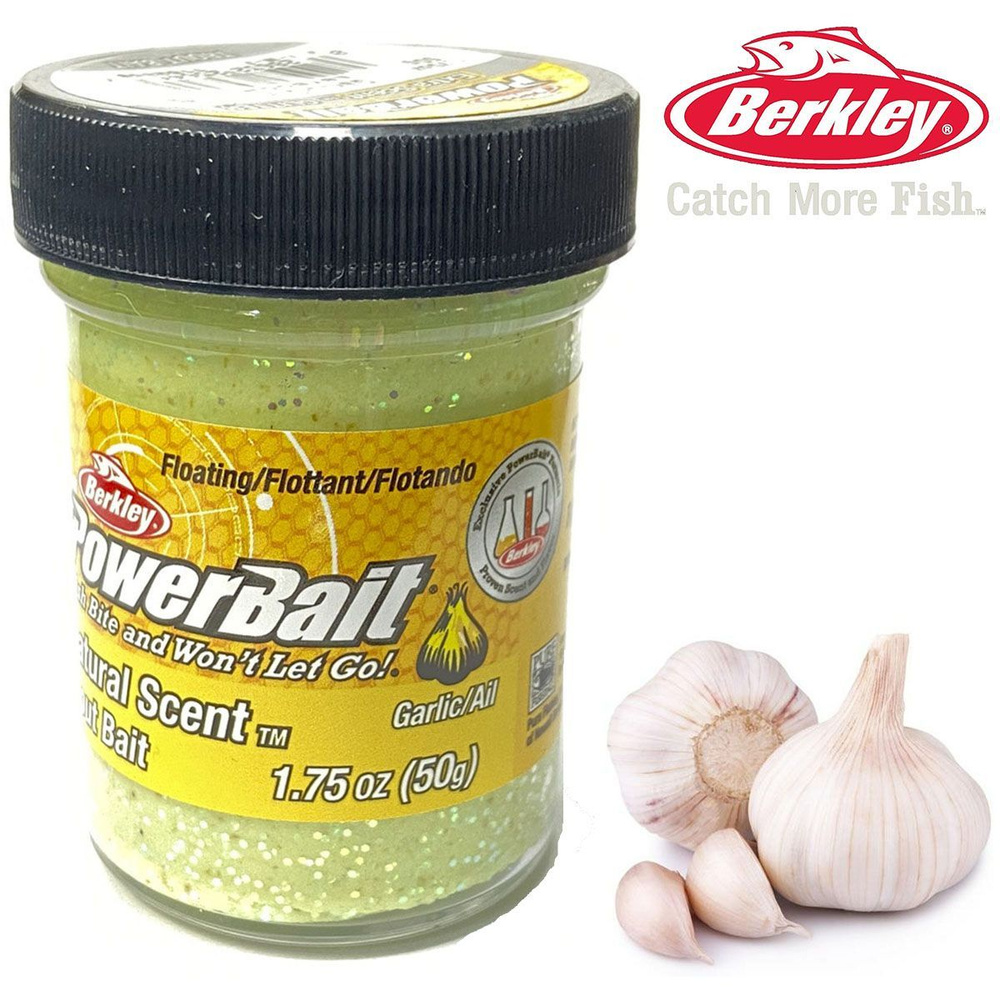 Паста Berkley PowerBait Natural Scent Trout Bait Garlic/Gltr 50g #1