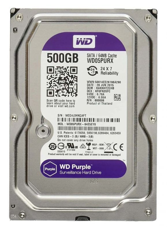 Western Digital 500 ГБ Внутренний жесткий диск WD05PURXWD10PURX (WD05PURX)  #1