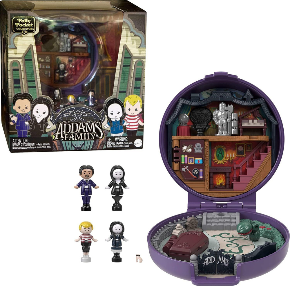 Набор Полли покет семейка Адамс Polly Pocket Collector Playset, The Addams Family Wednesday Compact  #1