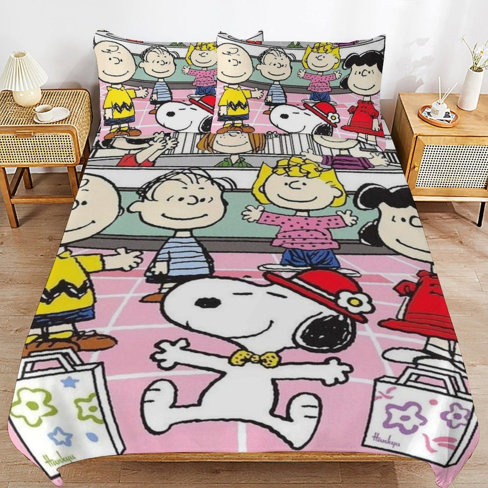 SNOOPY Комплект постельного белья, Микрофибра, Полуторный, наволочки 51x76  #1