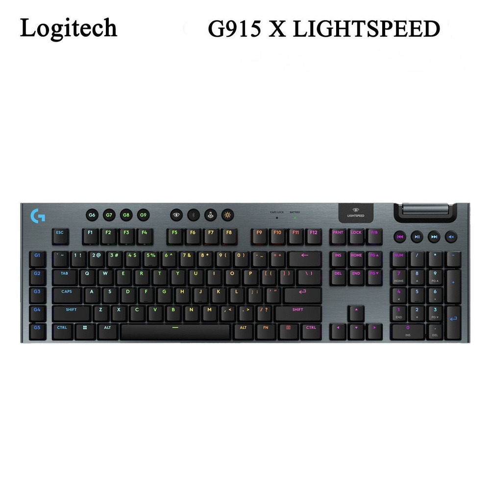 Logitech G Игровая клавиатура беспроводная G915 X, (GL Linear), Английская раскладка, черный  #1