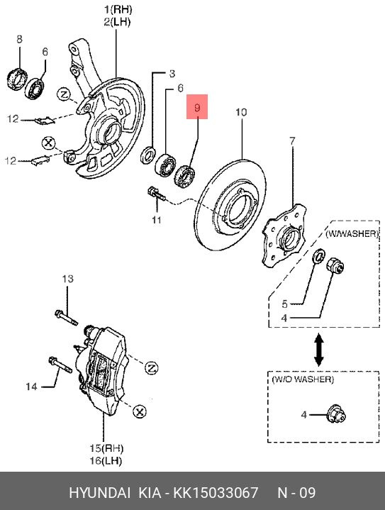 Hyundai-KIA Подшипник ступицы, арт. KK15033067, 1 шт. #1