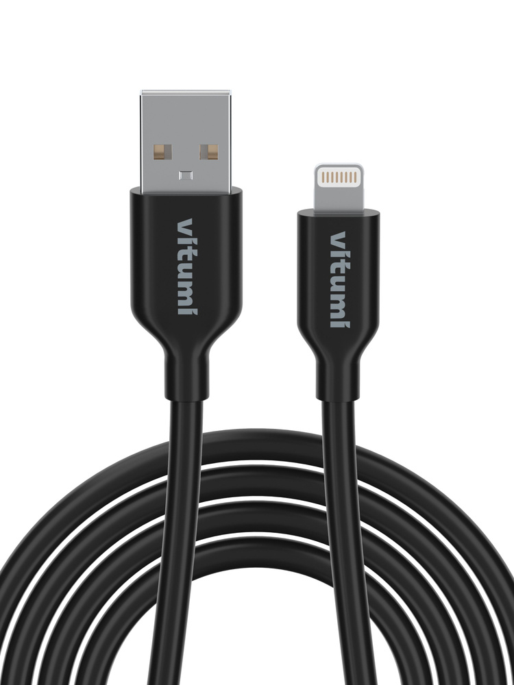 Кабель Vitumi USB-A Lightning, 120 см, Черный #1