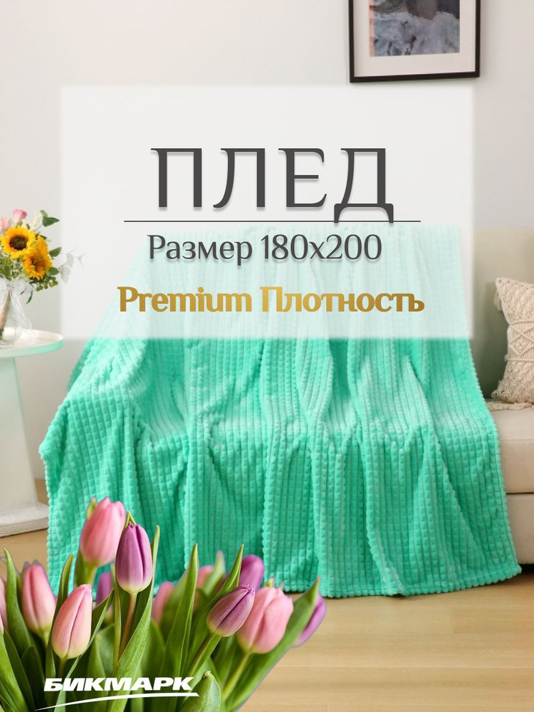 Плед 180х200 покрывало на диван /кровать Велсофт PREMIUM #1