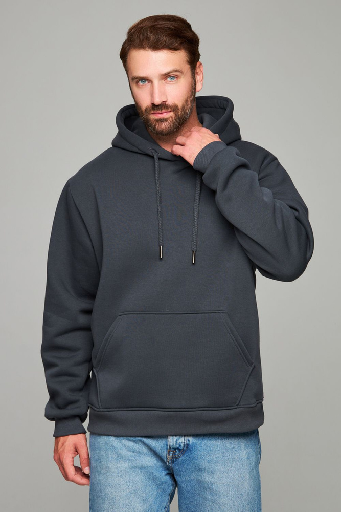 Худи Магазин Толстовок - Premium Hoodie 330-360гр, Худи, утепленная, с начесом, 3XL-56-RU-Unisex, Графитовый #1