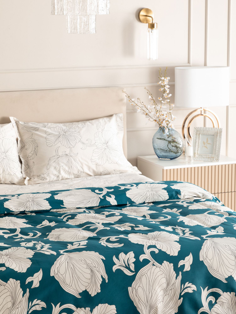 Cozy Home, Постельное белье 2 спальное, Перкаль, 2 нав. 50х70, Sleeping Flower Gloss  #1