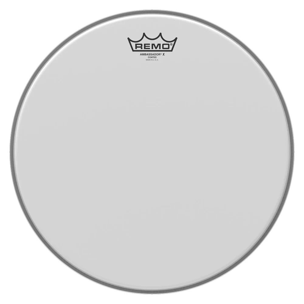 Remo drumvacht Drum Head Ambassador x wit opgeruwd, gecoat