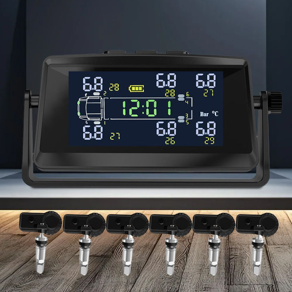 Система контроля давления в шинах с 6 датчиками USB/Solar TPMS Universal TPMS #1