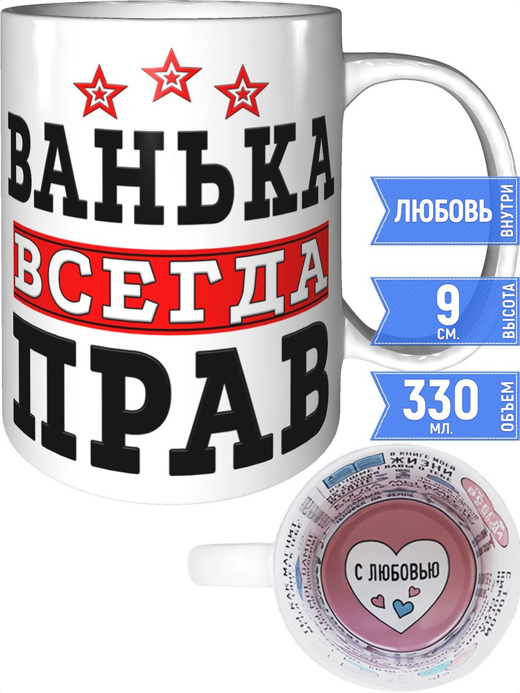 Кружка Ванька всегда прав - с любовью внутри #1