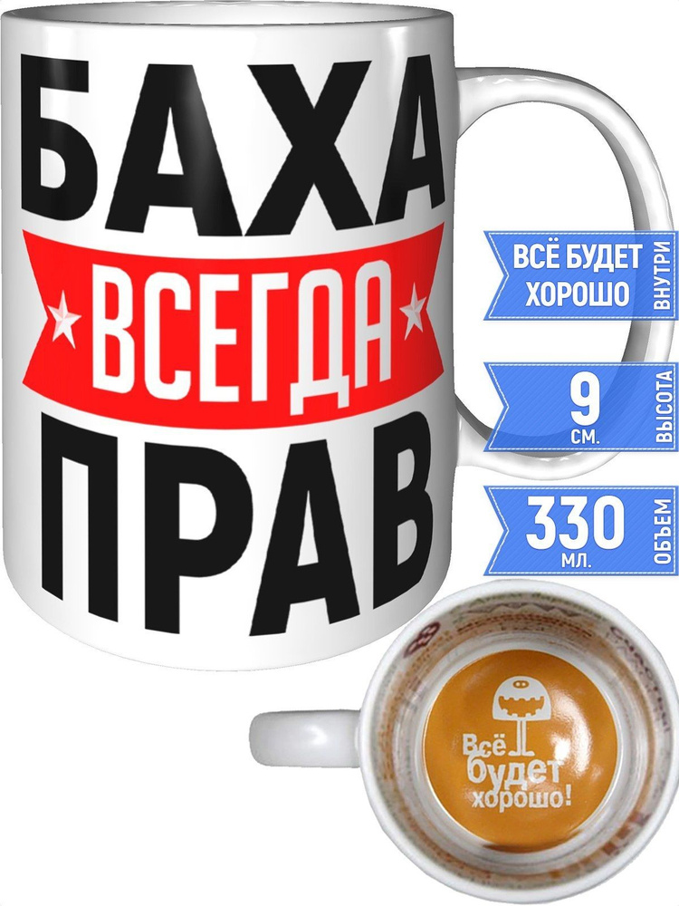 Кружка Баха всегда прав - всё будет хорошо внутри #1