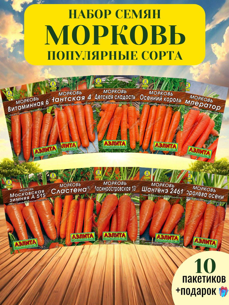 Семена моркови популярные сорта 10 упаковок #1