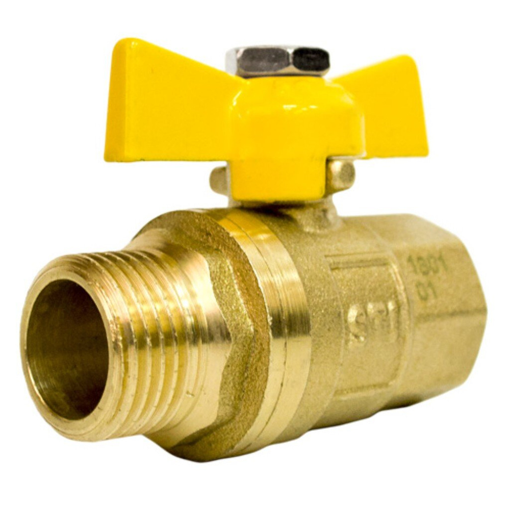 Кран шаровый газовый STI 1/2'' г-ш, ручка-бабочка, латунь #1