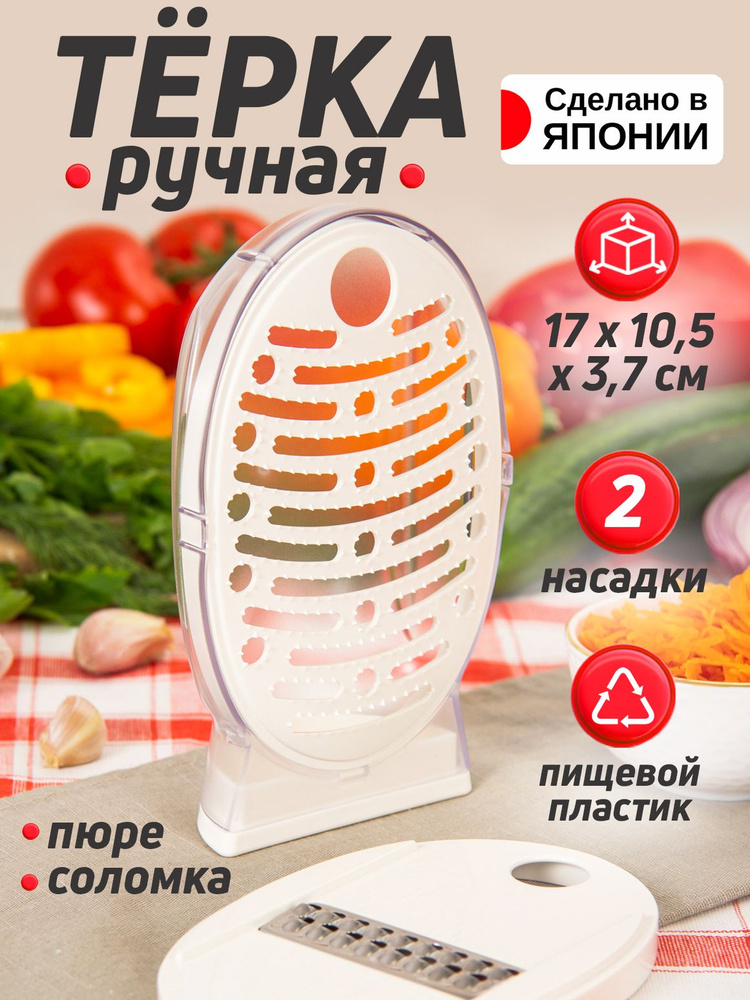 Терка для овощей ручная с контейнером 16,8х10,3х4,7 см #1