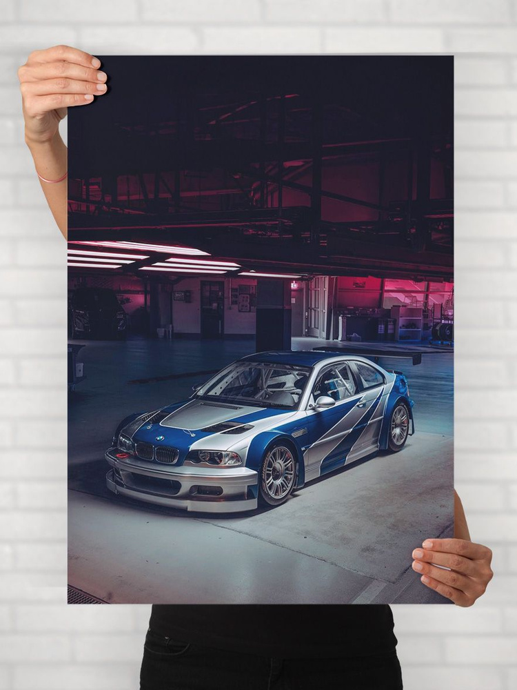 Плакат на стену для интерьера Легенды Авто (БМВ M3 GTR - BMW M3 GTR 2) - Постер по машине формата A1 #1