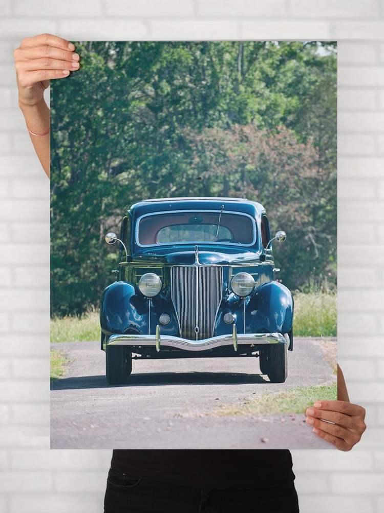Плакат на стену для интерьера Легенды Авто (Форд Делюкс - Ford Deluxe) - Постер по машине формата A1 #1
