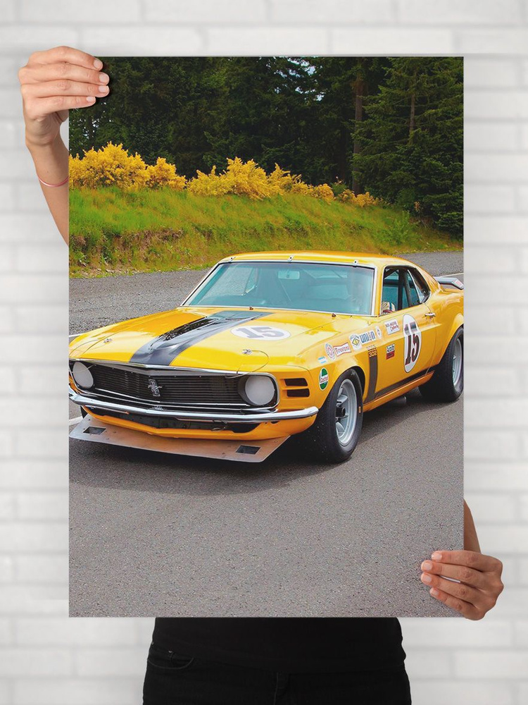 Плакат на стену для интерьера Легенды Авто (Форд Мустанг Босс 302 - Ford Mustang Boss 302) - Постер по #1