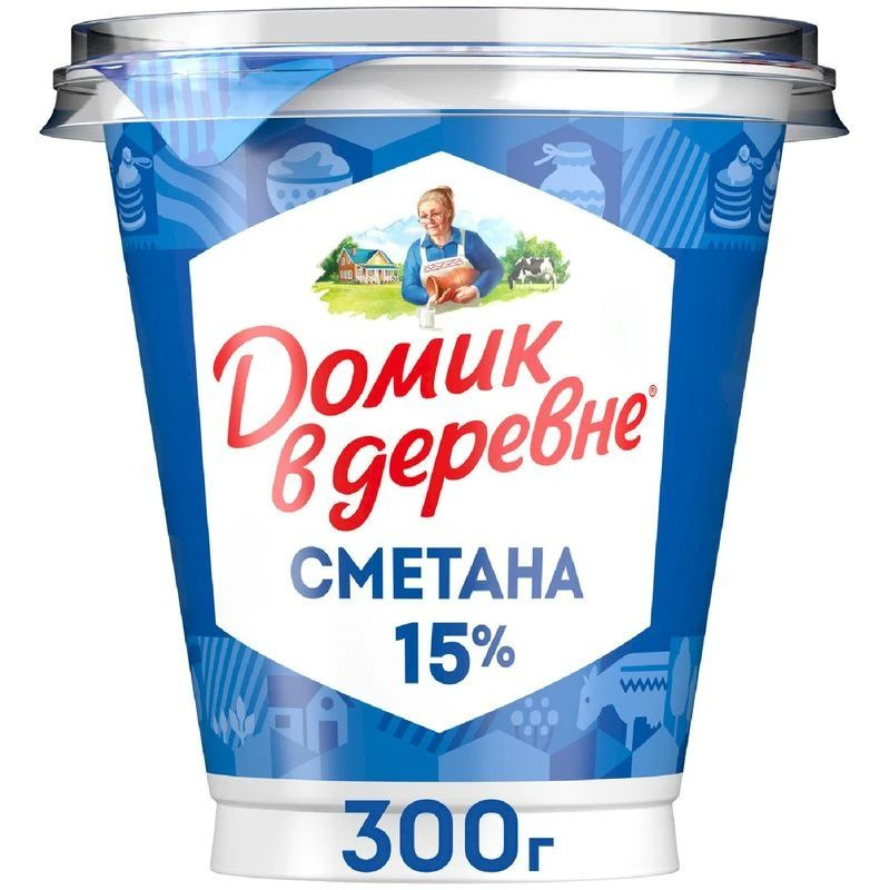Сметана Домик в деревне 15%, 300г #1