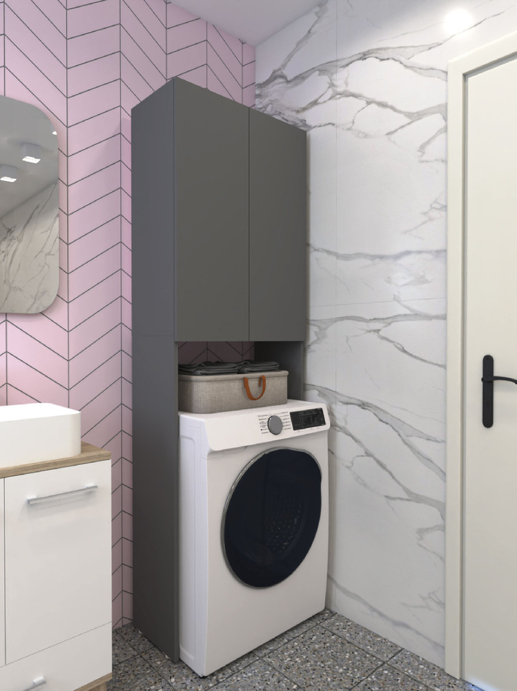 Шкаф над стиральной машиной Графит #1