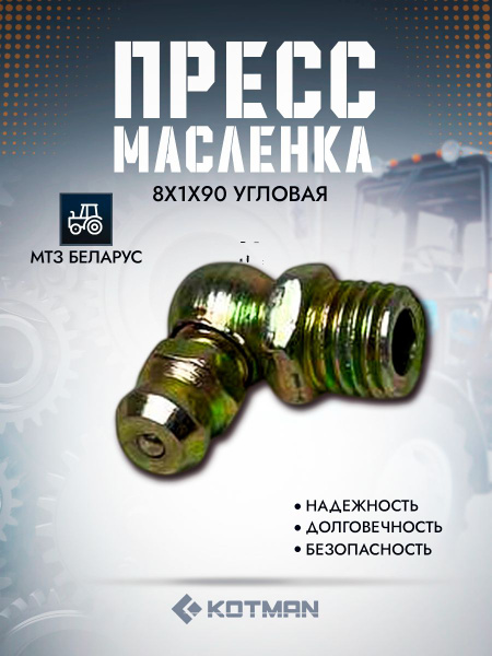 Пресс-масленка  M8x1 угловая 90 град.