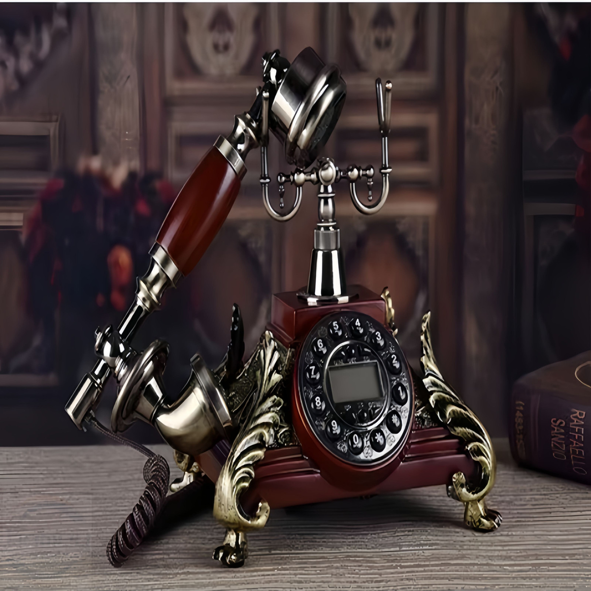 Старинный проводной телефон, Ручной ретро-телефон ручная работа ...