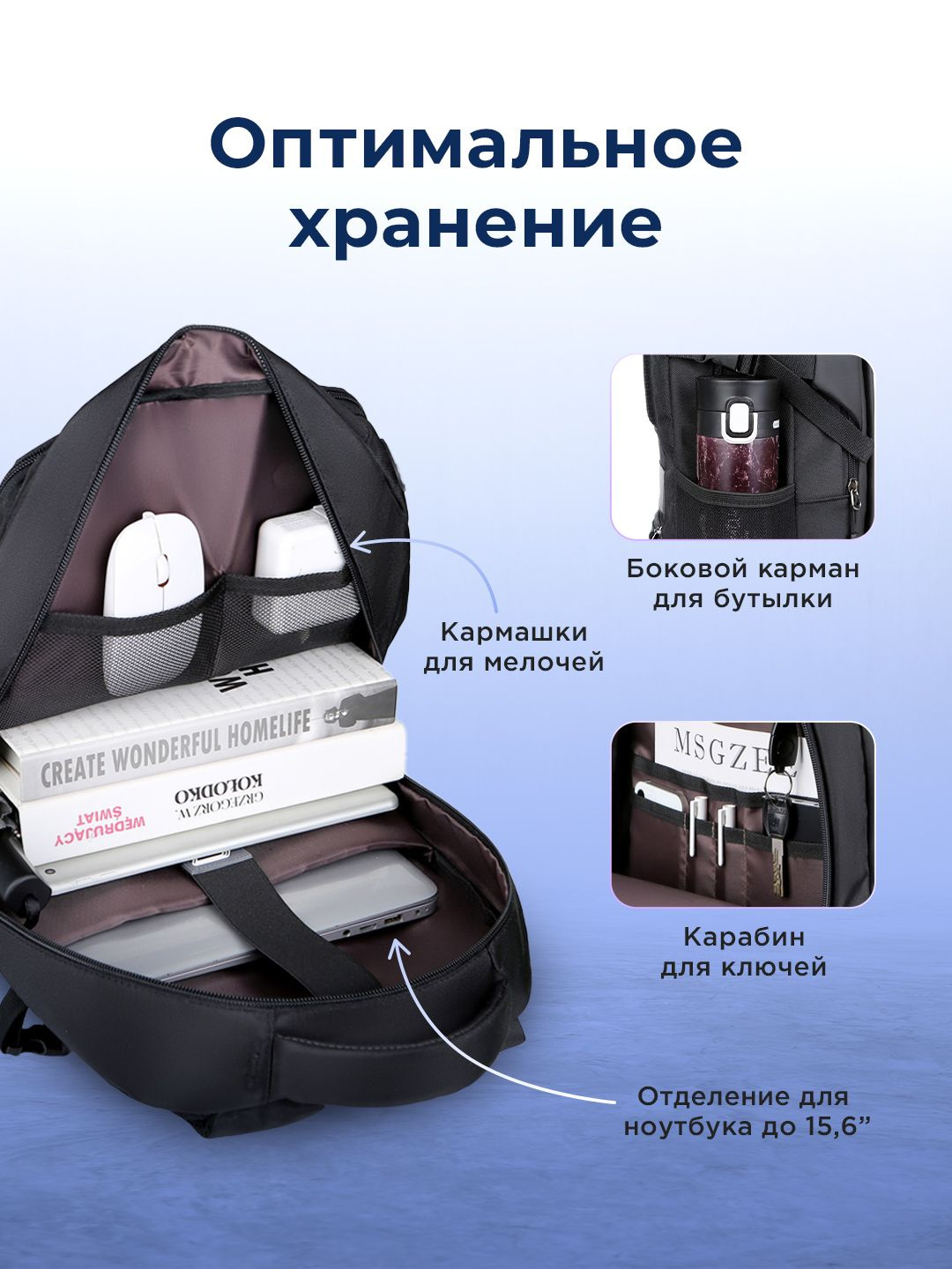 рюкзак с карманами