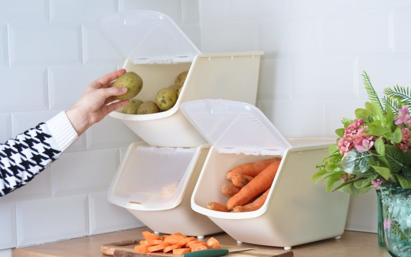 Ящик для хранения овощей с крышкой купить на OZON по низкой цене ...