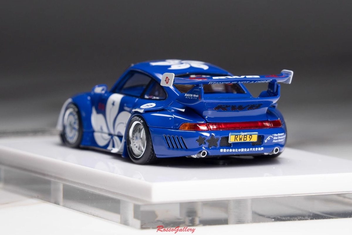 FuelMe 1/18 Porsche 993 RWB – Resin Bleue – Édition Limitée – Miniature Neuve