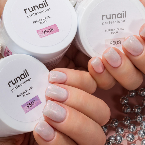 Гель для наращивания ногтей моделирующий c жемчужным эффектом BUILDER UV GEL PEARL Runail Professional, 15г №9505