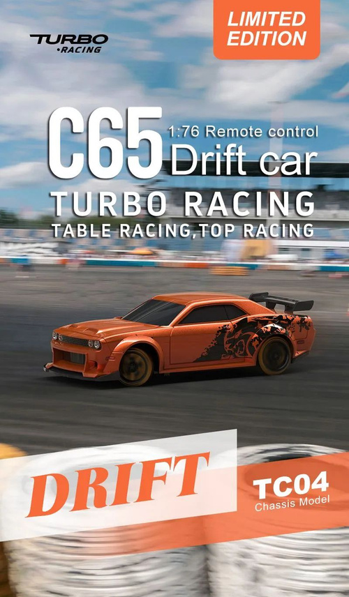 Turbo Racing 1:76 C65 дрифт RC машина, модель шасси TC04 с