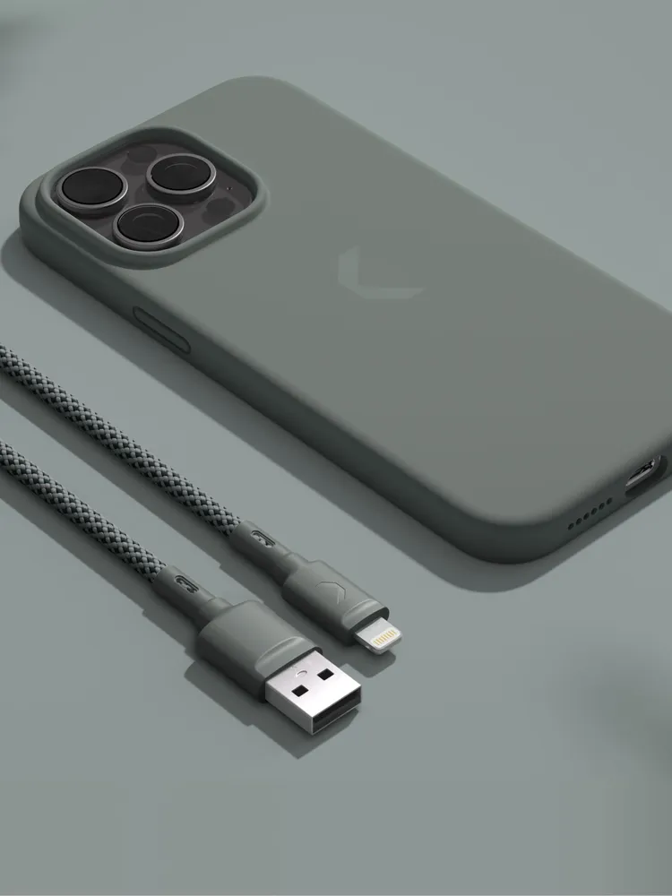 Кабель COMMO Range Cable USB-A Lightning MFI, 2.2 м, Dim Gray (приглушенно-серый), Яндекс Фабрика, 2,2 м, фото 6