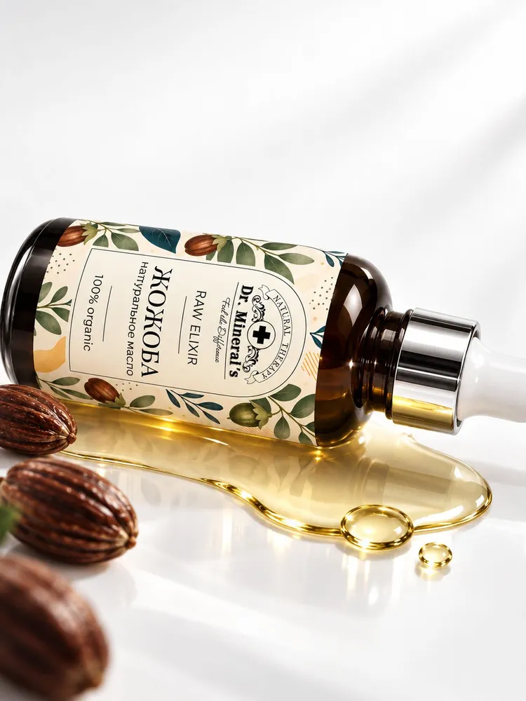 Dr.Mineral's, Натуральное масло Жожоба для лица, тела и волос, для массажа, гуаша / увлажняющее / 30 мл, 30 мл, фото 6