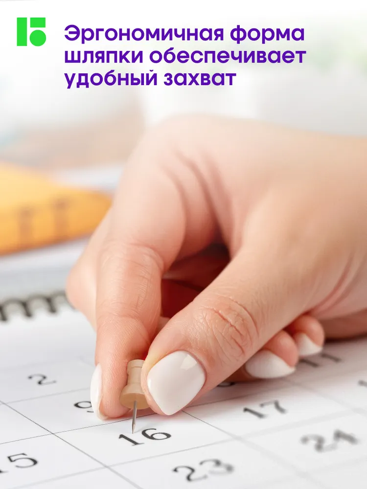 Кнопки канцелярские силовые деревянные 30 штук, 30 штук, фото 4