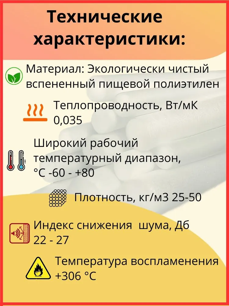 Жгут Изонел 6 мм х 10 м теплоизоляционный уплотнительный полнотелый, 10 м, фото 4