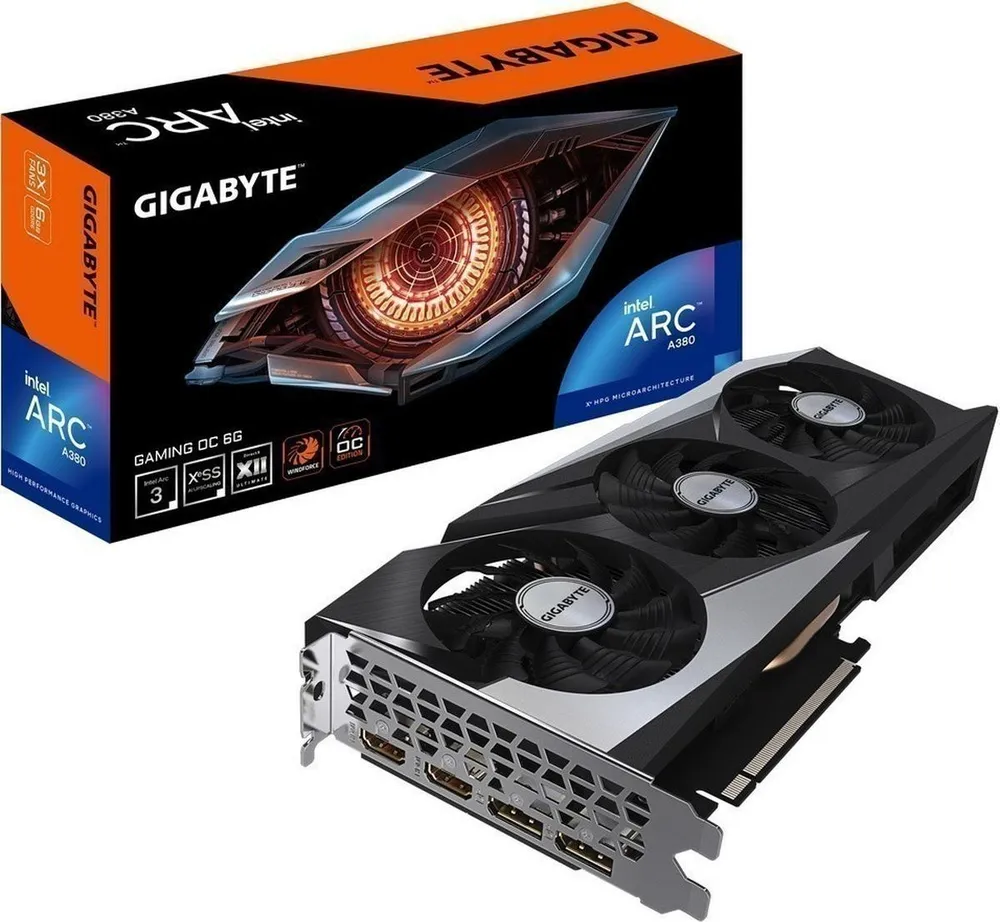 Gigabyte Видеокарта Intel Arc A380 GAMING OC 6 ГБ (GV-IA380GAMING OC-6GD)