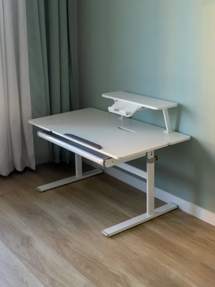 Парта для школьника 110х60 см Tulipa Grey (с полкой) + стул SST3 Grey, парта и стул растущие, детский комплект, 110x60 см, фото 3
