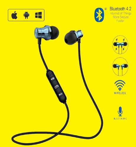 Наушники беспроводные с микрофоном, лазурный