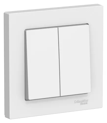 Выключатель 2-клавишный Systeme Electric AtlasDesign, сх.5, 10АХ, в сборе, Лотос / ATN001352