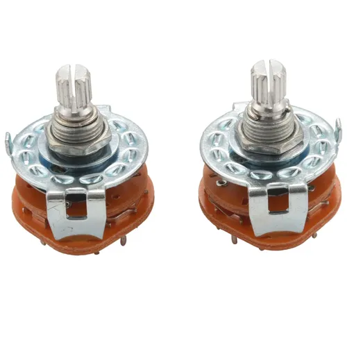 2 шт. 3P4T 3-полюсный 4-позиционный 6-миллиметровый рифленый вал поворотный гитарный переключатель р