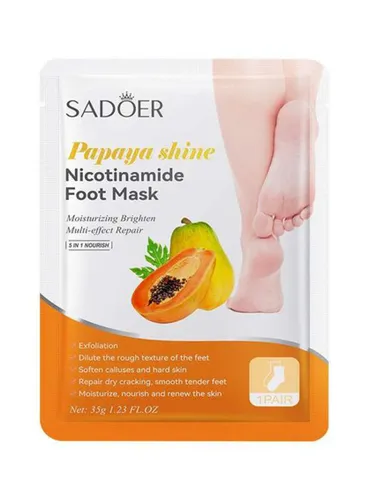 Маска для ног Sadoer Papaya shine Nicotinamide Foot Mask