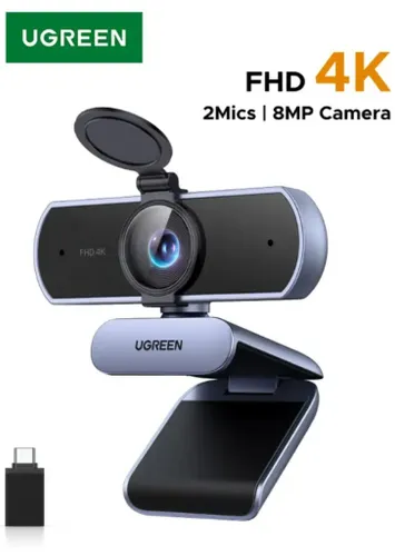 WEB-камера UGREEN CM831 (65381) 4K Ultra HD USB-C&USB-A Web Camera 1080P with Microphone. Цвет: серый космос