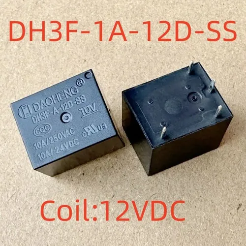 3pcs Реле электромагнитное DH3F-A-12D-SS 4-контактное 10А 12В DC