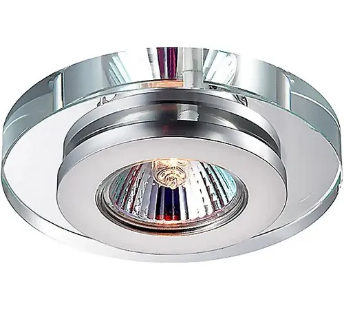 Novotech Светильник точечный встраиваемый неповоротный MR16 50W COSMO, прозрачный / хром