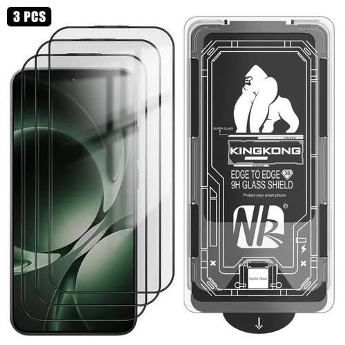 Для Redmi K80 Ultra 3 шт. легко устанавливаемая коробка без пыли 3D с изогнутыми краями HD гальванич