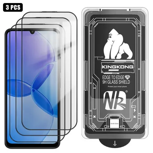 Для Redmi 13R 3 шт. легко устанавливаемая коробка без пыли 3D с изогнутыми краями HD гальваническая