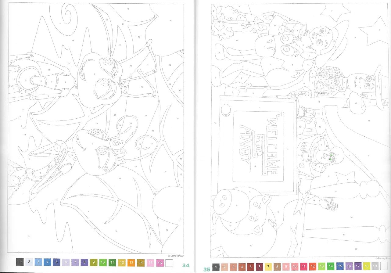 Раскраска по номерам Coloriages au numero Disney - LES GRANDS CLASSIQUES - AU NUMERO, 128стр.
